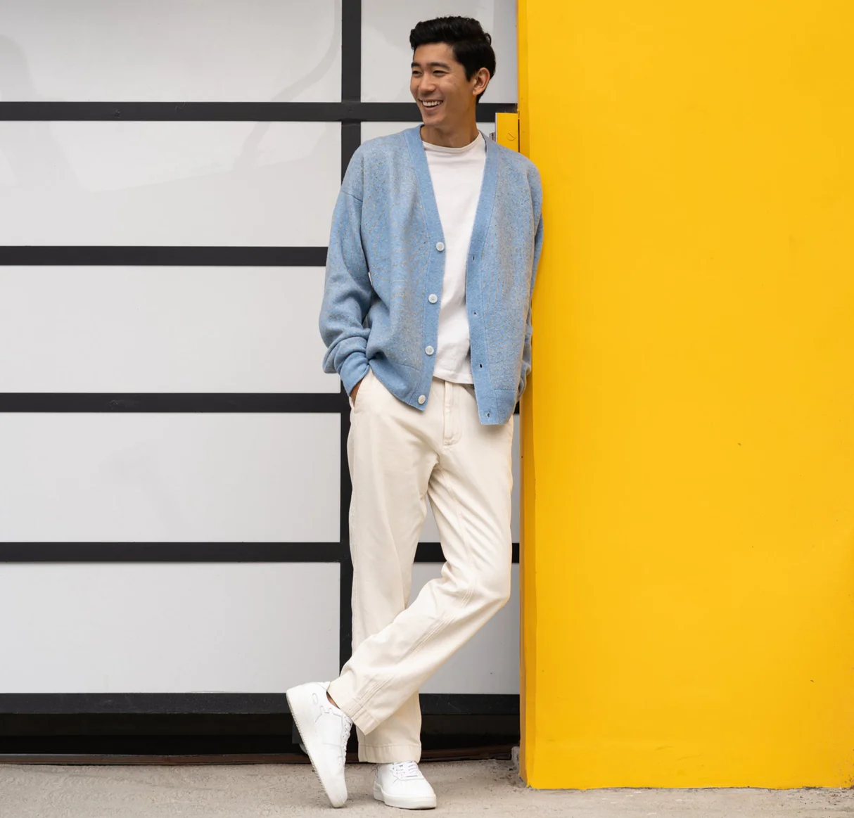 Sleek white leather sneaker