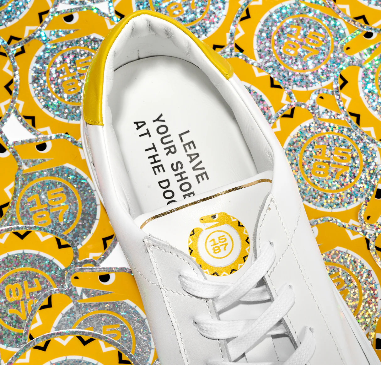 Bold black and red sneakers